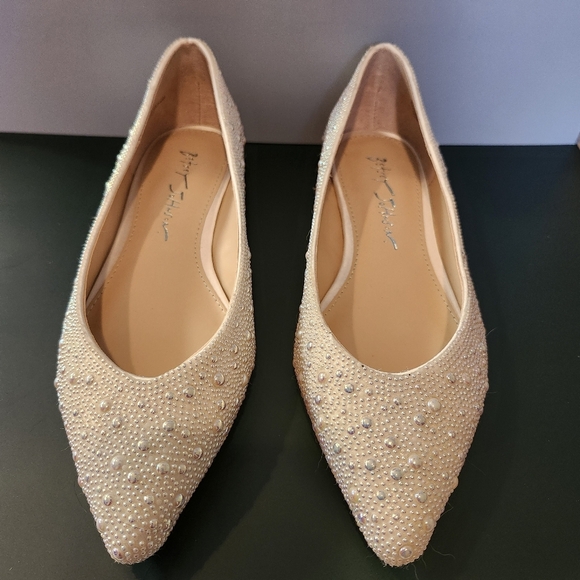 Betsey Johnson Shoes - Betsy Johnson NWOT Embellished Pearl Dress Flats Size 6.5